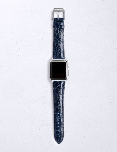 アップルウォッチ用ストラップ カイマン シャイニー マリーン
