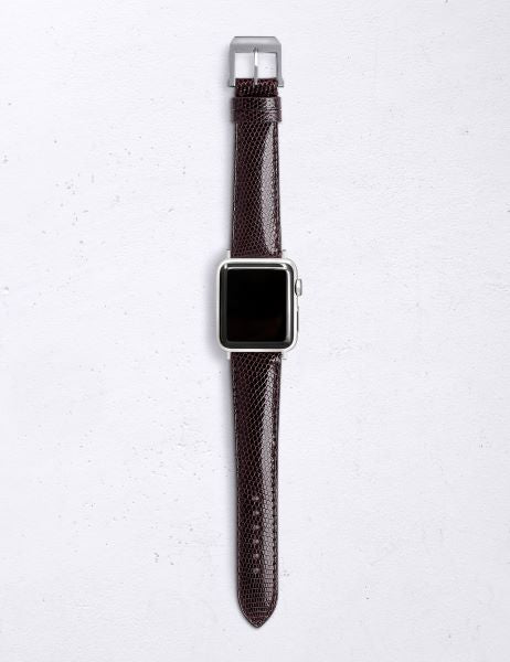 アップルウォッチ用ストラップ リザ-ド シャイニー ダークブラウン