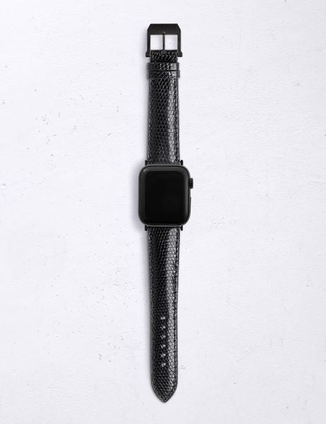 アップルウォッチ用ストラップ リザ-ド シャイニー キャビアブラック