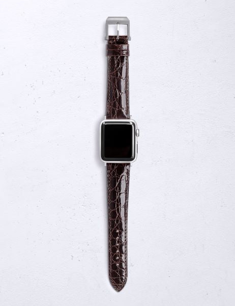 アップルウォッチ用カイマン シャイニー ダークブラウン
