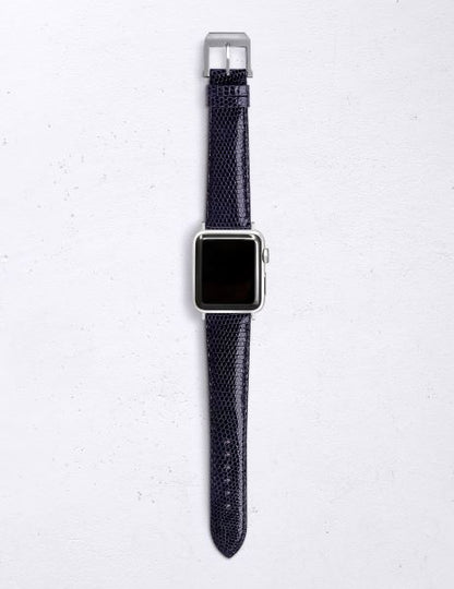 アップルウォッチ用ストラップ リザ－ド シャイニー マリーン