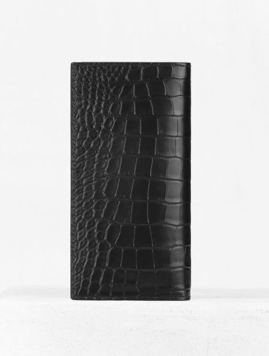 21.24 長財布 (マチなし) 　アリゲーター　ブラック